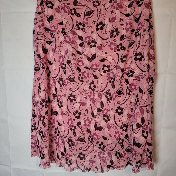 Jaclyn Smith Woman Skirt 20W Sheer Lined Geometric Pink/Black - Picture 3 of 3